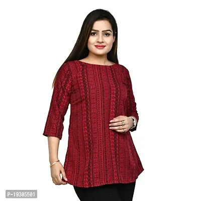 Elegant Red Polyester Printed Top For Women-thumb3