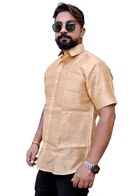 Aarav Boss Gold Half Shirt for Men's and Boy's (Casual/Formal Shirt)-thumb2