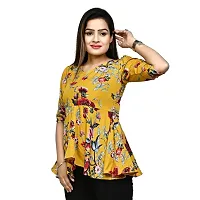 Elegant Yellow Polyester Printed Top For Women-thumb1