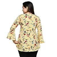 Elegant Yellow Polyester Printed Top For Women-thumb2