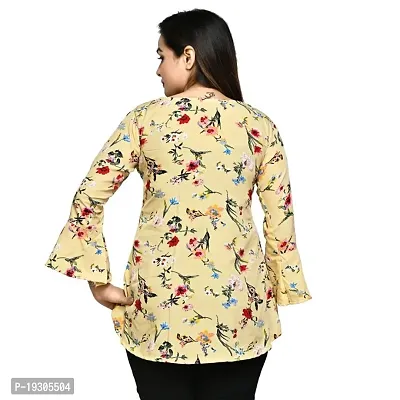 Elegant Yellow Polyester Printed Top For Women-thumb3