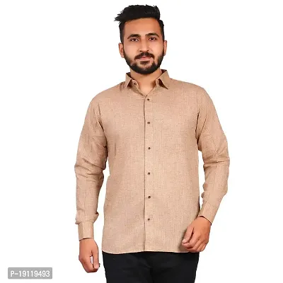 Aarav Boss Men's Brown Formal Shirt (Size- 7XL)