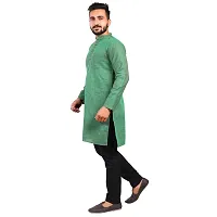 Aarav boss Green Cotton Men Long Kurta (Size- XL)-thumb1