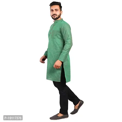 Aarav boss Green Cotton Men Long Kurta (Size- XL)-thumb2