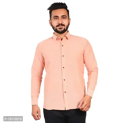 Aarav Boss Men's Peach Formal Shirt (Size- 6XL)-thumb0