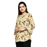 Elegant Yellow Polyester Printed Top For Women-thumb1
