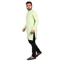 Aarav Boss Light Green Cotton Men Long Kurta (Size- 7XL)-thumb1