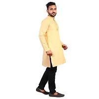 Aarav Boss Yellow Cotton Men Long Kurta (Size- 7XL)-thumb2