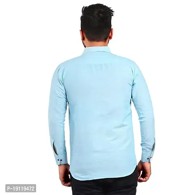 Aarav Boss Men Sky Blue Formal Shirt (Size- XL)-thumb4