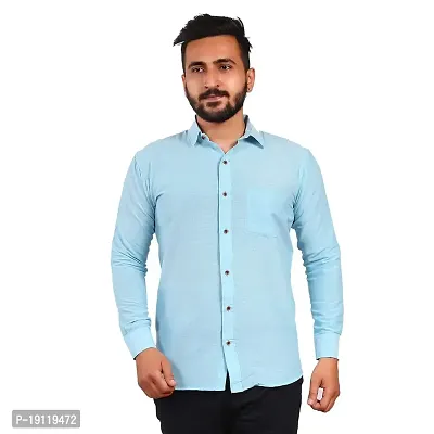 Aarav Boss Men Sky Blue Formal Shirt (Size- XL)-thumb0
