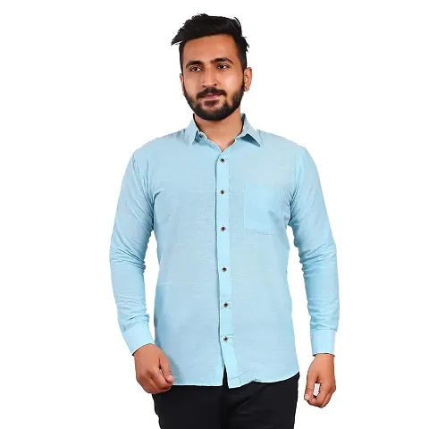 Aarav Boss Men Sky Blue Formal Shirt (Size- XL)