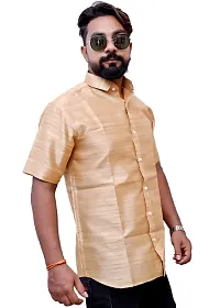 Aarav Boss Gold Half Shirt for Men's and Boy's (Casual/Formal Shirt)-thumb3