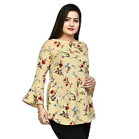 Elegant Yellow Polyester Printed Top For Women-thumb3