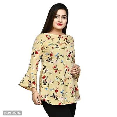 Elegant Yellow Polyester Printed Top For Women-thumb4