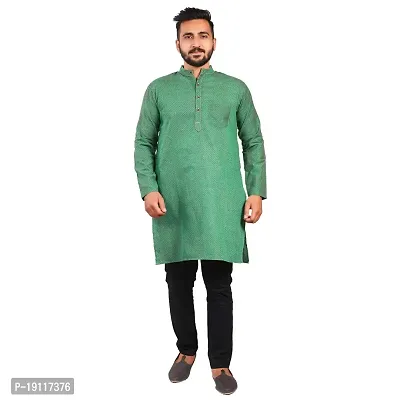 Aarav boss Green Cotton Men Long Kurta (Size- XL)-thumb0