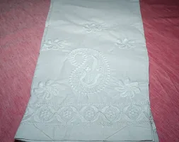 Pure Cotton LUCKNOWI Chikankari Sets Red KURTI With Pure Cotton White Ladies Pant-thumb3
