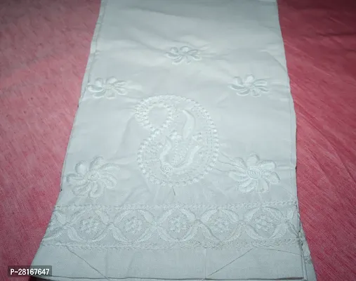 Pure Cotton LUCKNOWI Chikankari Sets Red KURTI With Pure Cotton White Ladies Pant-thumb4