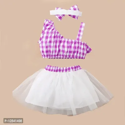 OMLI Sleeveless Bow Applique Frock Dress for Girls (4-5 Years, Purple)-thumb2