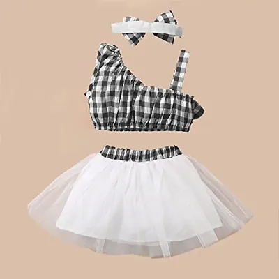 OMLI Sleeveless Bow Applique Frock Dress for Girls (4-5 Years, Black)
