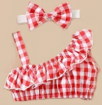 OMLI Sleeveless Bow Applique Frock Dress for Girls-thumb2