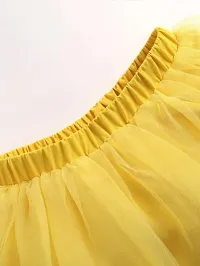 OMLI Baby Ruffle Trim Tube Top & Mesh Overlay Skirt & Headband (Yellow, 4-5 Years)-thumb2