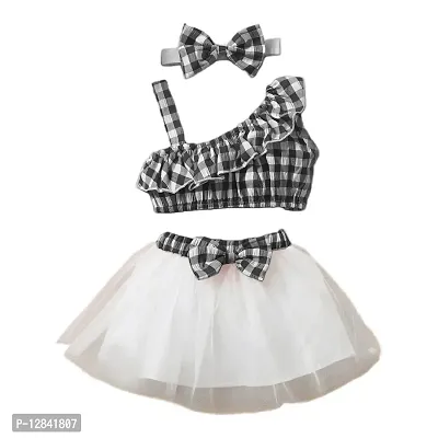 OMLI Sleeveless Bow Applique Frock Dress for Girls (4-5 Years, Black)-thumb0