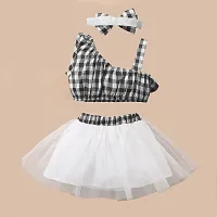 OMLI Sleeveless Bow Applique Frock Dress for Girls (4-5 Years, Black)-thumb1