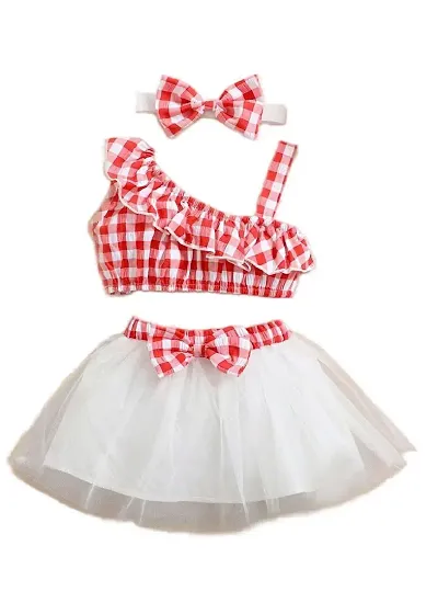 OMLI Sleeveless Bow Applique Frock Dress for Girls