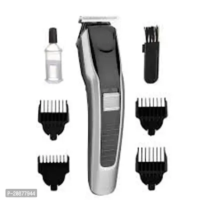 HTC AT-538 Rechargeable Hair Beard Trimmer for Men Trendy Styler HTC Trimmer Stainless Steel Sharp Blade Beard Shaver (Black)-thumb0