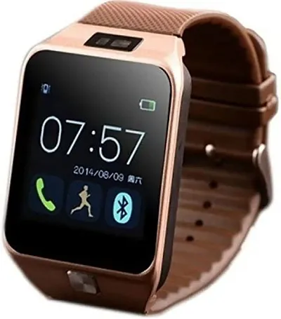 DZ09 Smartwatch Smartwatch  (Brown Strap, Regular)