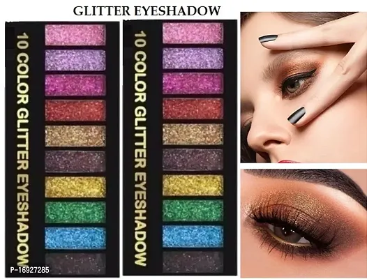 PROFESSIONAL 10 COLOR GLITTER EYESHADOW PACK OF 02