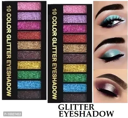 PROFESSIONAL 10 COLOR GLITTER EYESHADOW PACK OF 02