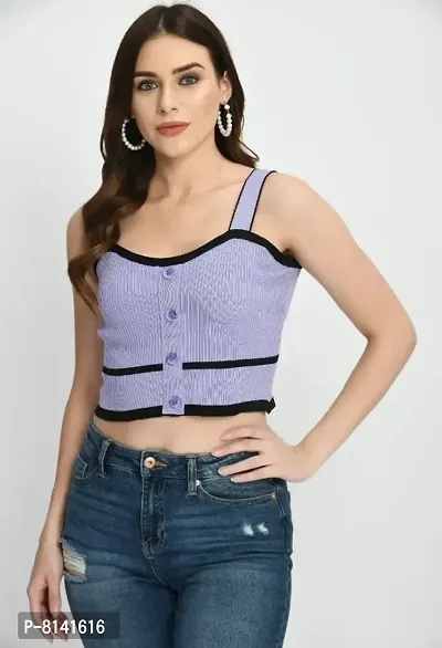Trendy Wool Knitted Crop Top-thumb0