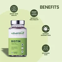 Health Veda Organics Biotin with Sesbania Agati extracts ||enriched with vitamin B7 || For healthy hairs and radiant skin || 60 vegetarian capsules-thumb3