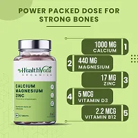 Health Veda Organics Calcium, Magnesium, Zinc with Vitamin D3  B12, 1000mg I 60 Veg Tablets | Healthy  Strong Bones | For Men  Women-thumb4