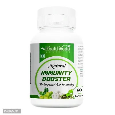 Health Veda Organics Natural Immunity Booster Capsules with Green Amla Powder, Giloy Powder, Mint leaves Powder I 60 Veg Capsules I Boosts Immune System I For both Men  Women