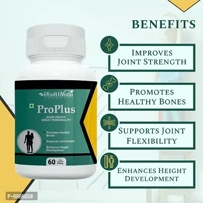 Health Veda Organics ProPlus 500 mg I 60 Veg Capsules I Good Height  Great Personality I Supports Healthy Bones  Muscles I For both Men  Women-thumb3