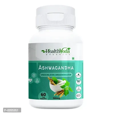 Health Veda Organics Ashwagandha, 1000 mg | 60 Veg Tablets | Boost Immunity, Rejuvenates Mind  Body | For Men  Women-thumb0