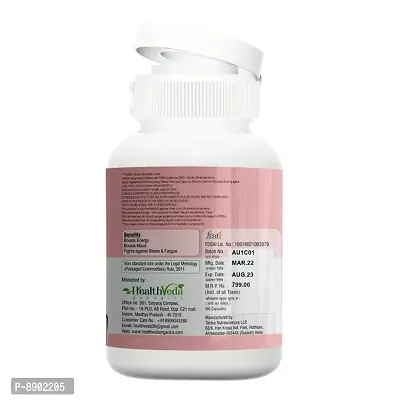 Health Veda Organics Extreme Happiness 500 mg I 60 Capsules I Enhances Immunity  Improves Energy Levels I Boosts Stamina I Only for Women-thumb5