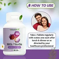 Health Veda Organics Milk Thistle, 600 mg | 60 Veg Tablets | Liver Support, Liver Detox  Enhanced Bile Circulation | For both Men  Women-thumb3