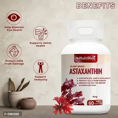 Health Veda Organics Plant Based Astaxanthin 6 mg Supplement I 60 Veg Capsules I Supports Eye, Joint  Skin Health I Boosts Immune System I For both Men  Women-thumb3