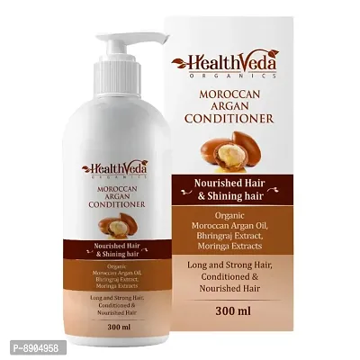 Health Veda Organics Moroccan Argan Conditioner | 300 ML | With Vitamin D3  Biotin for Long, Strong, Nourished  Shiny Hair | No Sulphate, Paraben  Silicon | For Both Men  Women