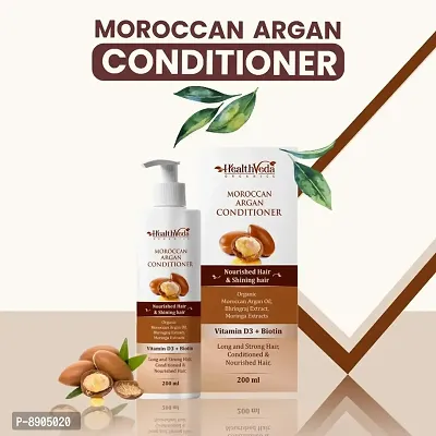 Health Veda Organics Moroccan Argan Conditioner | 200 ML | With Vitamin D3  Biotin for Long, Strong, Nourished  Shiny Hair | No Sulphate, Paraben  Silicon | For Both Men  Women-thumb4