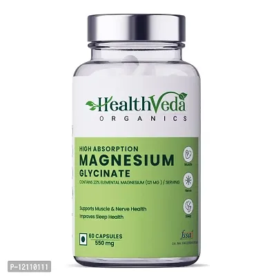Health Veda Organics High Absorpti | 60 Veg Capsules | Supports Nerve  Muscle Health | Improves Sleep Quality | For Both Men  Women