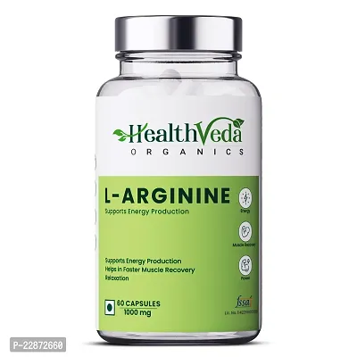 Health Veda Organics L Arginine 1000 mg with Chromium Picolinate | 60 Veg Capsules| Good for Muscle Growth, Stamina, Recovery, Immune Booster  Energy | For Both Men  Women