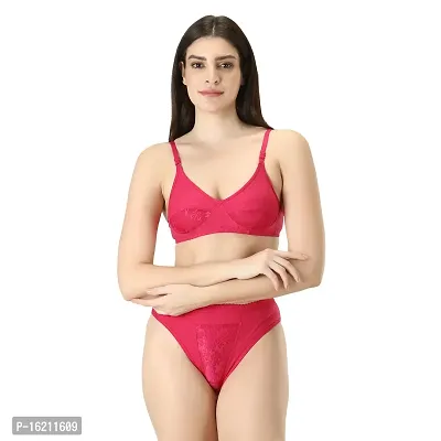 Women Non padded and non wired Bra Panty Set-thumb0