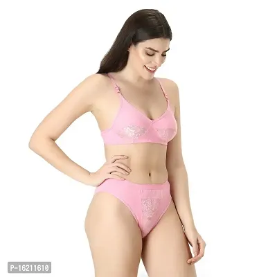 Women Non padded and non wired Bra Panty Set-thumb2