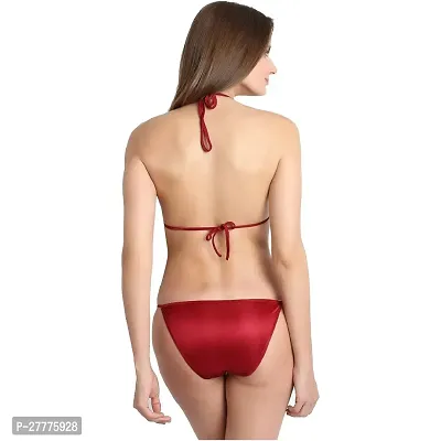 Stylish Red Nylon Spandex Lingerie Set For Women-thumb2