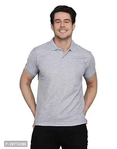 Stylish Fancy Cotton Blend Solid Polos T-Shirts For Men