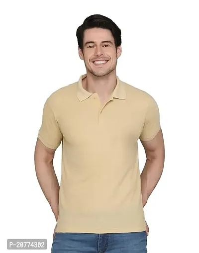 Stylish Fancy Cotton Blend Solid Polos T-Shirts For Men